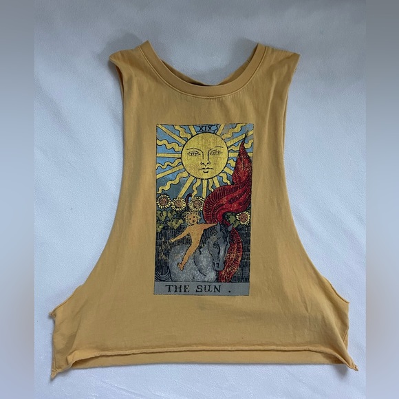 Muscle-tee yellow sun tank top - Picture 1 of 5